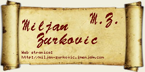 Miljan Zurković vizit kartica